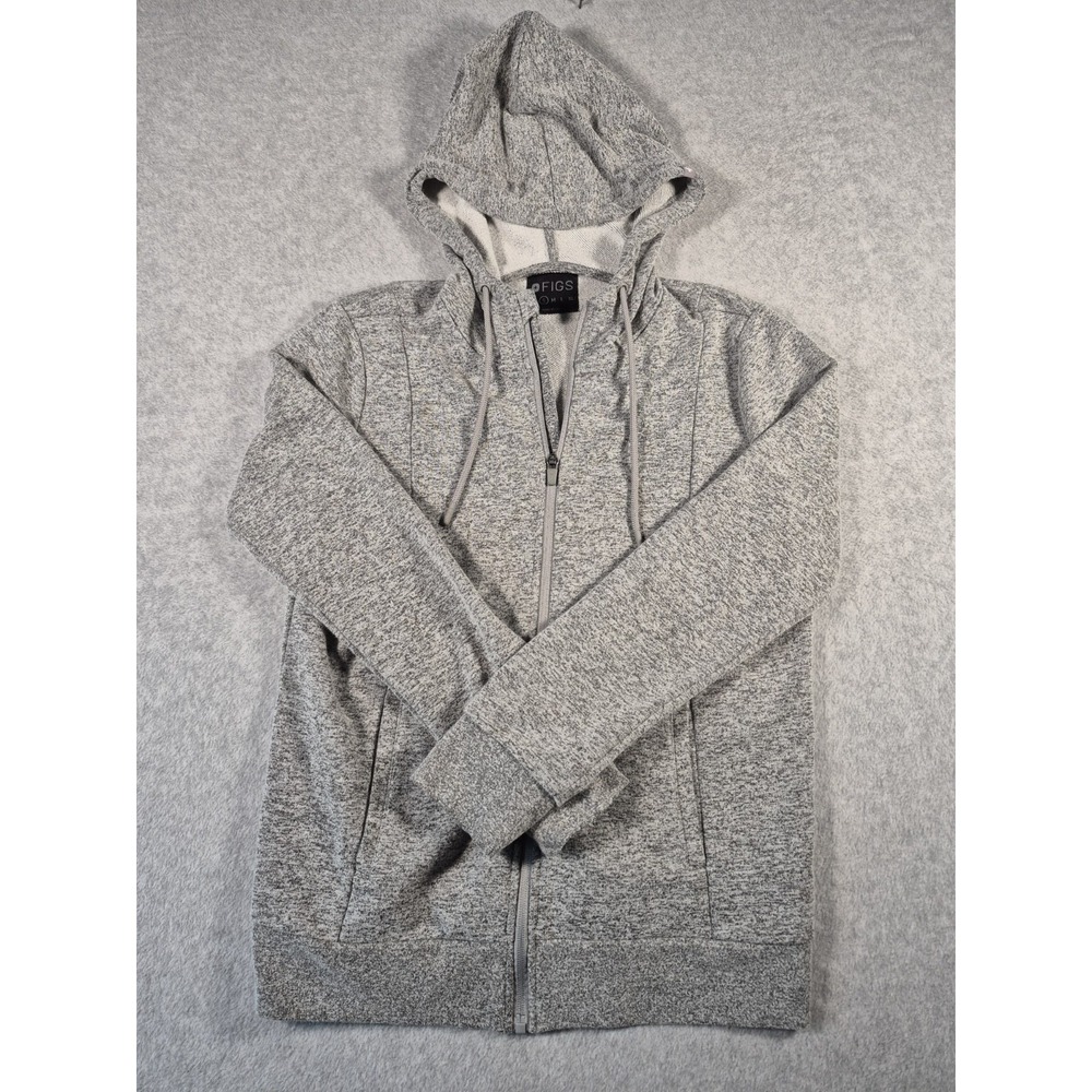 FIGS On Shift Hoodie Women‎ Small Gray Hooded Sweatshirt Full Zip Medical Scrub